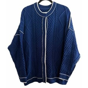 Free People We The Free Tennessee Cable Knit Cardi Midnight Blue Women's Size Sm
